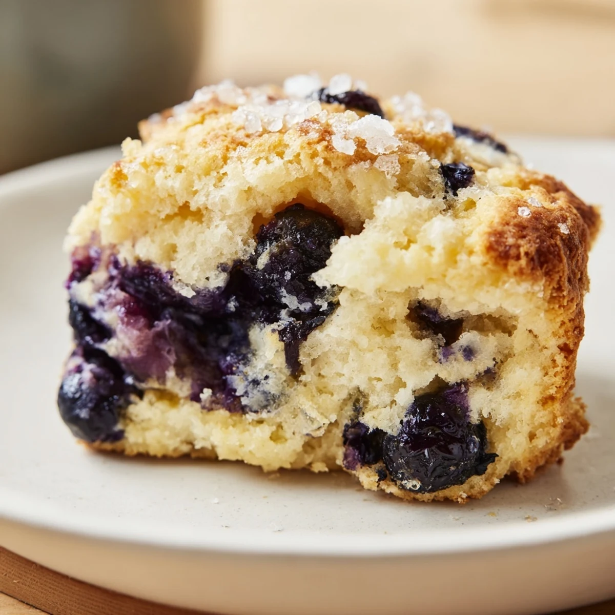 Warm blueberry biscuits fresh from the oven with a pat of melting butter