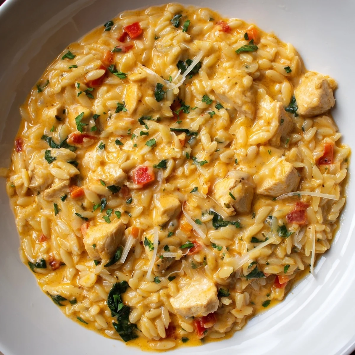 One Pot Cajun Chicken Alfredo Orzo
