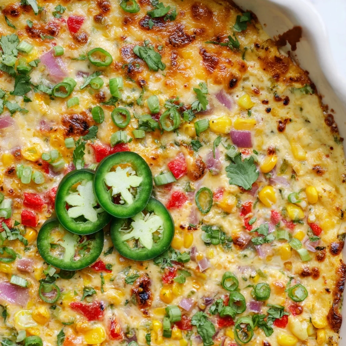 Warm Spicy Roasted Jalapeno Cowboy Cream Cheese Dip served with crispy tortilla chips and fresh cilantro garnish