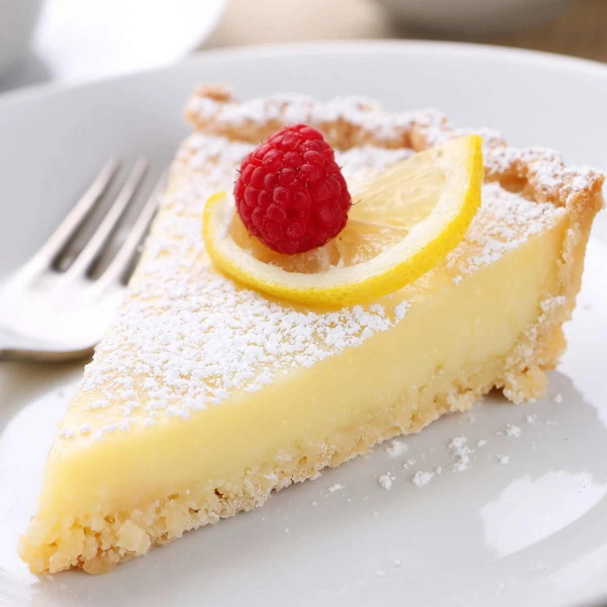 Homestyle Creamy Lemon Tart Recipe chilled, glossy filling and crisp buttery crust
