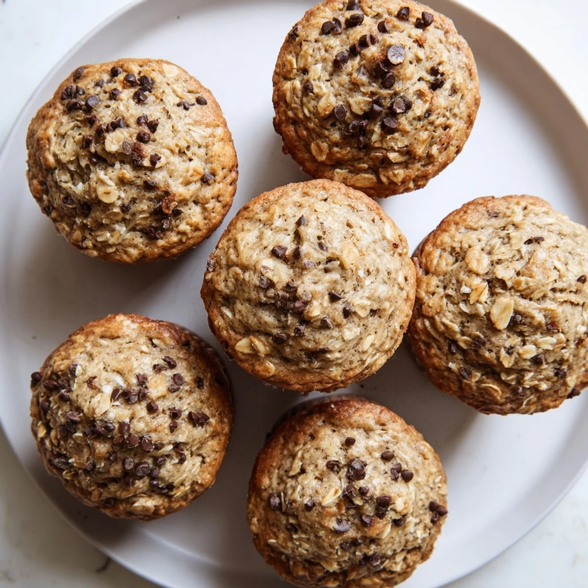 Warm homemade banana oatmeal muffins cooling on a wire rack, ready for a healthy breakfast or snack