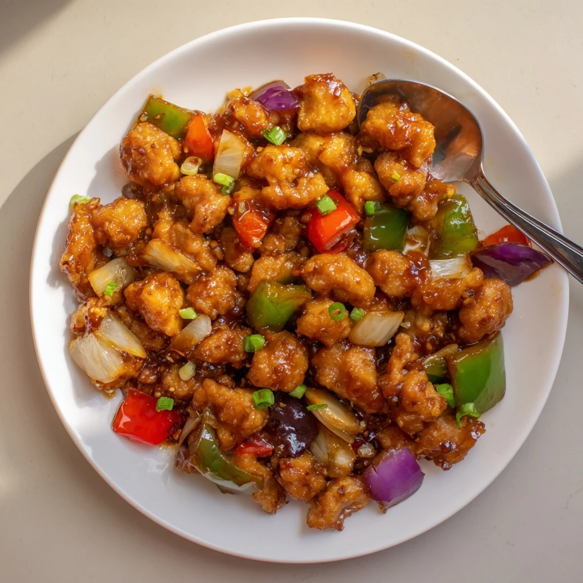 Flavorful Chilli Chicken Indo Chinese, crispy chicken tossed with glossy spicy-sweet sauce