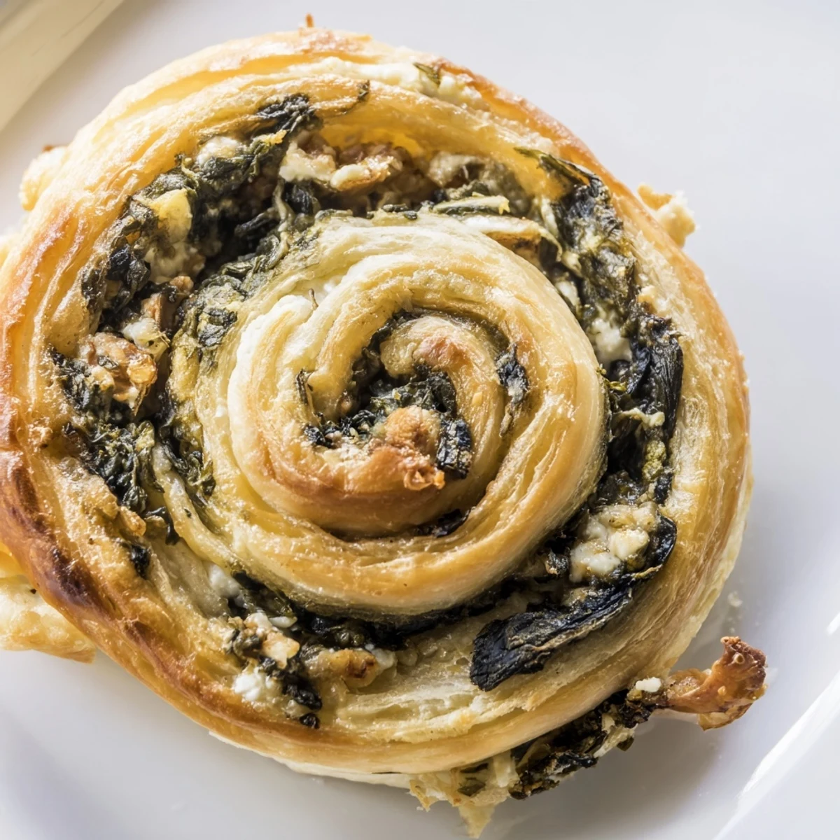 Flaky spiral pastry filled with vibrant green spinach and creamy white feta cheese bites