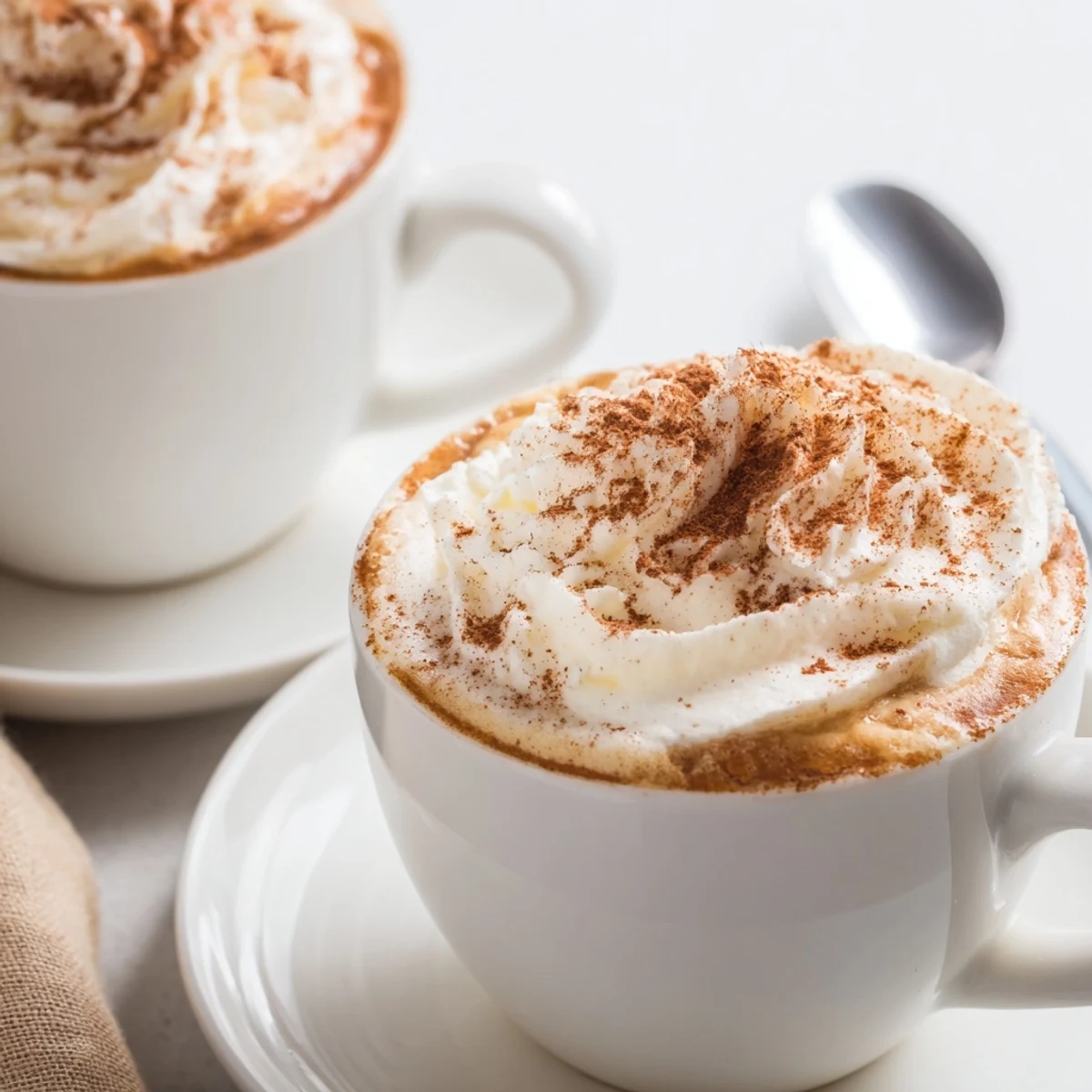 Homemade Cozy Winter Lattes steaming on counter, perfect with gingerbread cookies.
