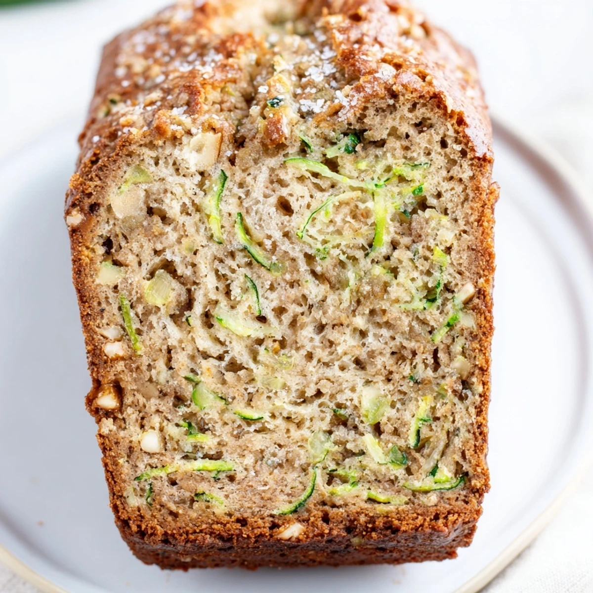Zucchini Banana Bread cooling on wire rack, moist interior and cinnamon aroma