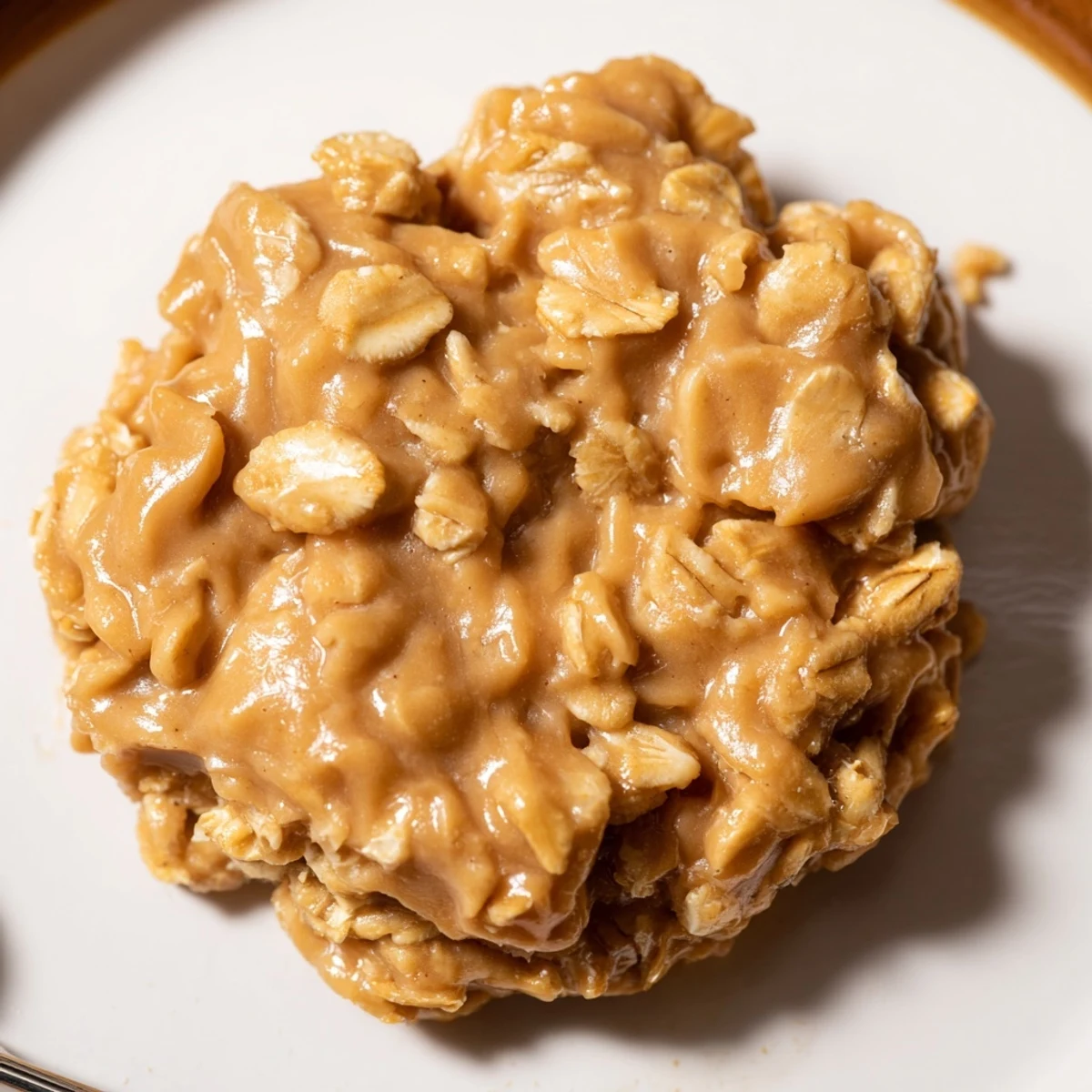 Peanut Butter No Bake Cookies dropped by spoon onto sheet, ready to serve