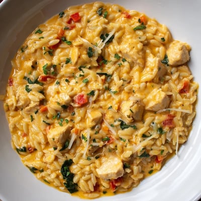 One Pot Cajun Chicken Alfredo Orzo