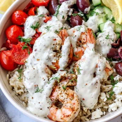 Greek Shrimp Mediterranean Bowl