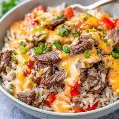 Steak Queso Rice Bowl