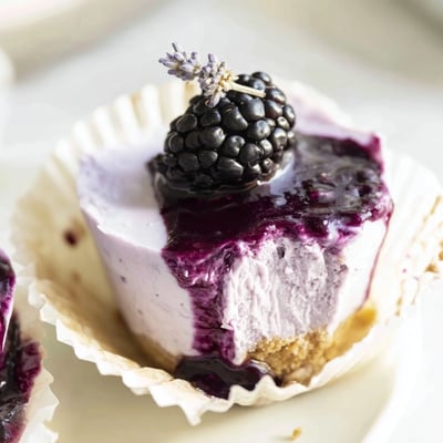 Blackberry Lavender Mini Cheesecakes